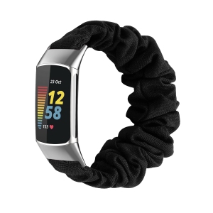 Scrunchie Watch Bands Compatible with Fitbit Charge 5 Bands for Women, Soft Fabric Elastic Replacement Wristbands Birthday Gifts for Charge 5