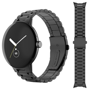 Miimall Compatible with Google Pixel Watch Band Metal, No Gap Stainless Steel Metal Wristband Strap Band for Google Pixel Watch 2022 Men Women