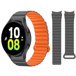 HITZEE Bands Compatible with Samsung Galaxy Watch 4 Band 40mm 44mm Galaxy Watch 5, 20mm Silicone Magnetic Loop Sport Strap Bracelet for Galaxy Watch 4 Classic/Watch 5 Pro, Grey Ora