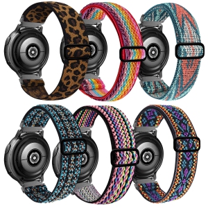 20mm Stretchy Bands Compatible with Samsung Galaxy Watch 5/4 40mm 44mm/Watch 5 Pro 45mm/Watch 4 Classic 42mm 46mm, Nylon Strap for Galaxy Active 2 40 44mm/Active 40mm/Watch 3 41mm/