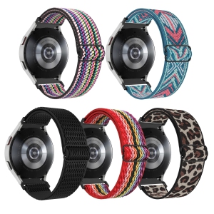 Simpeak 5-Pack Stretchy Band Compatible with Samsung Galaxy Watch 4/Watch 5/5 Pro/Active 2/Active/Galaxy Watch 3 41mm/Galaxy Watch 42mm, Nylon Men Women Sport Loop Wristband