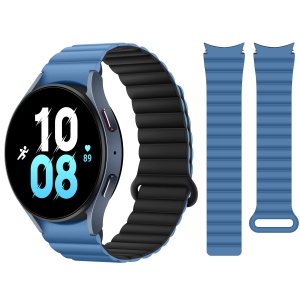 HITZEE Bands Compatible with Samsung Galaxy Watch 4 Band 40mm 44mm Galaxy Watch 5, 20mm Silicone Magnetic Loop Sport Strap Bracelet for Galaxy Watch 4 Classic/Watch 5 Pro, Blue Bla