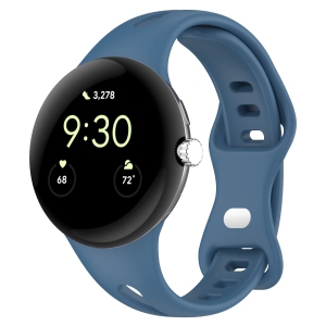 Lyfatz Compatible With Google Pixel Watch Bands for Women Men, Slim Thin Stylish Durable Soft Silicone Slim Hollow Out Sport Watch Bands for Google Pixel