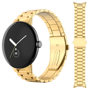 Miimall Compatible with Google Pixel Watch Band Metal, No Gap Stainless Steel Metal Wristband Strap Band for Google Pixel Watch 2022 Men Women