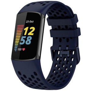 Fitbit Charge 5, Adjustable Breathable Soft Silicone Sport Replacement Watch Band Straps Wristbands Bracelet for Charge 5 Activity Tracker Women Men