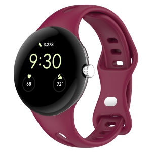 Lyfatz Compatible With Google Pixel Watch Bands for Women Men, Slim Thin Stylish Durable Soft Silicone Slim Hollow Out Sport Watch Bands for Google Pixel