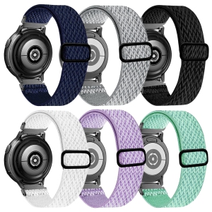 20mm Stretchy Bands Compatible with Samsung Galaxy Watch 5/4 40mm 44mm/Watch 5 Pro 45mm/Watch 4 Classic 42mm 46mm, Nylon Strap for Galaxy Active 2 40 44mm/Active 40mm/Watch 3 41mm/