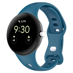 Lyfatz Compatible With Google Pixel Watch Bands for Women Men, Slim Thin Stylish Durable Soft Silicone Slim Hollow Out Sport Watch Bands for Google Pixel