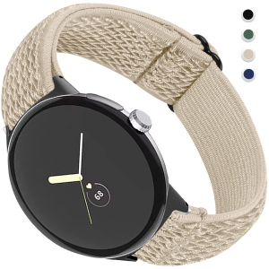 NINKI Stretchy Nylon Band Compatible Google Pixel Watch Bands Men Women,Adjustable Sport Breathable Soft Wristband Loop Woven Strap for Google Pixel Watch Band Google Pixel Watch S