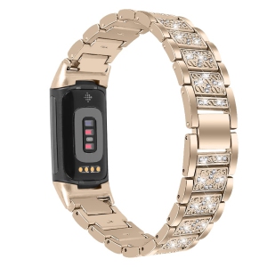 Fitbit Charge 5 Bands, Dressy Metal Bracelet Luxurious Rhinestone Replacement Wristband Strap for Women