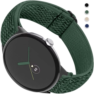 Stretchy Nylon Band for Google Pixel Watch 2, Adjustable Soft Sport Strap, Breathable Woven Loop Wristband for Men & Women – Compatible with Pixel Watch 2