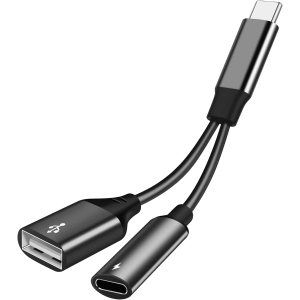 USB C OTG Adapter with Power, USB C to USB Female with 60W PD Charging OTG Adapter for Samsung S21/S20/S20+/Note 10+, iPad Pro, Google Chromecast with Google TV, Android LG V40 30,