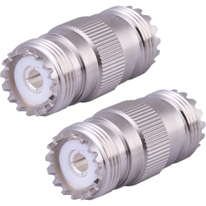 UHF Female Connectors SO-239 Adapter PL259 Coupler SO239 Barrel Coax Connector for CB Ham Radio Antenna, SWR Meter Pack of 2 by (NOT for TV)