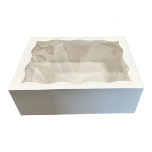Easy Popup White Window Cake / Bakery Box 14″ x 10″ x 5″ - 25 pack