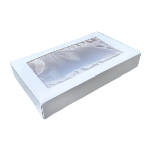 Easy Popup White Window Candy Box 9.25×5.5″x1.5” - 25 pack