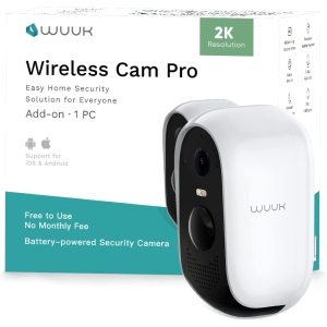 WUUK Add-on Outdoor Security Camera(WUUK Base Station Required), 2K Wireless Camera, No Subscription, Human and Motion Detection, Compatible with Alexa Google Home, and IFTTT