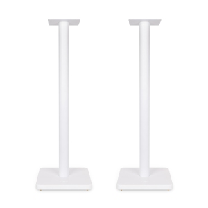 Fluance Floor Speaker Stands for Surround Sound and Bookshelf Speakers with Cable Management - Square Base/Pair (SS05SWH