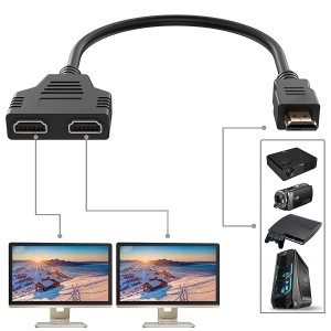 Câble adaptateur répartiteur HDMI mâle vers double femelle 1 en 2 1 vers 2 voies Câble adaptateur répartiteur HDMI mâle vers double femelle 1 en 2 1 vers 2 voies