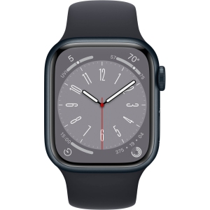 Apple Watch Series 8 (GPS + Cellular) 41mm Aluminum Case with Midnight Sport Band - S/M - Midnight