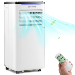 Costway 3-in-1 Portable Air Conditioner - 10000 BTU (350 sq ft Coverage) - 51dB, Window Kit, Remote - White