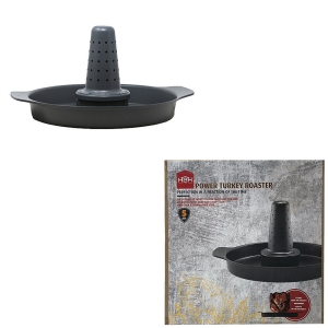 House 2 Home Power Turkey Roaster Non Stick Black Metal Dishwasher Safe