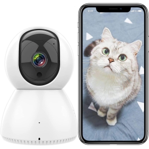 1080p Security Camera Ip Camera 360 Alexa Compatible Night Vision, Motion Tracking, Two Way Audio For Baby And Pet