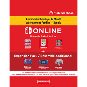 Nintendo Switch Online + Expansion Family Pack 12-Month Membership - Digital Download