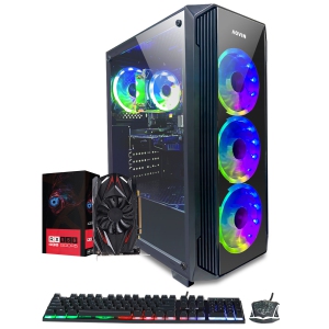 Gaming PC AQVIN ZForce ~ Intel Core i7 Processor upto 4.60GHz ~ 2TB SSD - 32GB DDR4 RAM ~ AMD Radeon RX 550 4GB GDDR5 ~ WiFi ~ Windows 11 Pro - Gaming Keyboard & Mouse