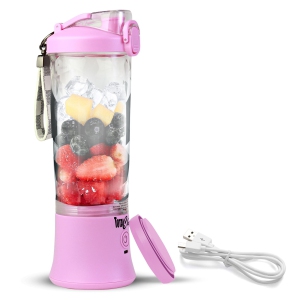 Total Chef Cordless Portable Blender, 20 oz (600 mL) Personal Blender, USB Rechargeable, Lilac