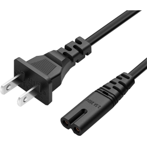 [UL Listed] Cable 6ft 2 Prong AC Wall Cable Power Cord for Ps2 Ps3 Slim Ps4 Game Console Sony Dell Asus Lenovo