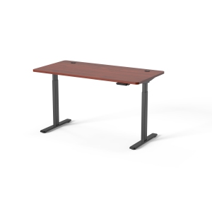 Ergoloop Walnut - Black Dual motor electric Sit - Stand desk 59" x 29.5" top with memory adjustments, timer and anti-collision system built on top notch quality 2 segment base