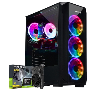 Prebuilt AQVIN Gaming Desktop PC | Intel i5 6-Core Processor upto 4.40 GHz| GeForce GTX 1650 4GB GDDR5 | 2TB SSD - 32GB DDR4 RAM | Windows 11 Pro | PCIe WiFi | Gaming KB & Mouse
