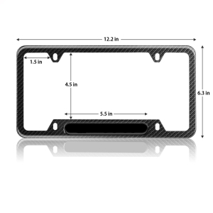 Bling License Plate Frame 2-Pack - Sparkly Diamond Crystal Frames With Coaster & Stem Caps