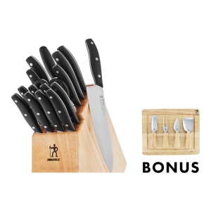 HENCKELS Definition 17 Piece Block Set With Bonus Cheese Set, Nature