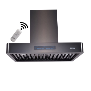 ROXON 900 CFM 30 Inches Range Hood BLACK Stainless Steel Wall Mounted Kitchen Exhaust Fan Style RXN-W24BK-30