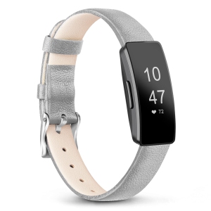 Leather Bands Compatible with Fitbit Inspire 3 Bands & Inspire 2 & Inspire HR & Inspire Band for Women Men, Soft Leather Strap Wristbands Accessories Replacement