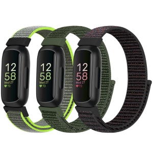 Nylon Sport Loop Band Compatible with Fitbit Inspire 3/Inspire 2/Inspire HR/Inspire/Fitbit Ace 3/Ace 2 for Women Men Kids, Soft Nylon Strap Breathable Comfortable Adjustable