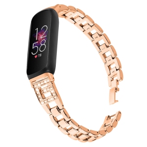 Compatible for Fitbit Inspire 3 Metal Bands with Tools, Rhinestone Diamond Crystal Wristband Adjustable Stainless Steel Bracelet Jewelry Strap for Inspire 3 Fitness Tracker