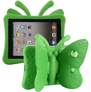 Silicone Butterfly Child Kids Protective Stand Case Kickstand Cover for iPad 10.2" 7th 8th 9th Gen. Air 3rd Gen. iPad Pro 10.5", Green