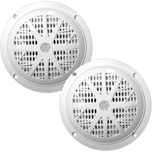 Pyle 5.25 Inch Dual Marine Speakers - 2 Way Waterproof&Weather Resistant Outdoor Audio Stereo Sound System with 150 Watt Power, Cloth Surround and Low Profile Design - 1 Pair