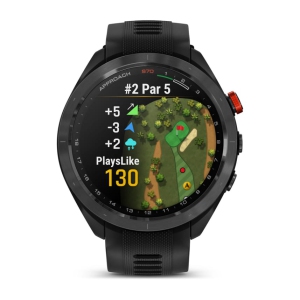 Garmin Approach S70 42mm Premium Golf GPS Watch - Black Ceramic Bezel with Black Silicone Band Smartwatch