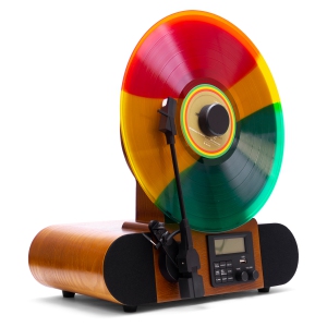 Fuse VERT Vertical Record Player Turntable with Audio Technica Cartridge | Bluetooth In/Out | Line Out | FM Radio