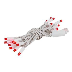 8.5 Foot 20 Light Mini LED Crafting Lights by Novelty Lights, Red LEDs on White Wire, 24 Inch Lead, Non-Connectable Short Fairy Light String for Art Projects, Bottle Lights, Crafts