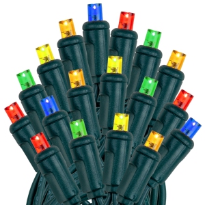 8.5 Foot 20 Light Mini LED Crafting Lights by Novelty Lights, Green Wire with 24 Inch Lead, Non-Connectable Short Fairy Light String for Art Projects, Bottle Lights, Crafts