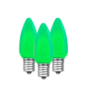 Novelty Lights 25 Pack C7 Ceramic Style LED Christmas Lights, Opaque Replacement Bulbs with E12 Base, Shatterproof Plastic, 3 Ultra-Bright SMDs Per Bulb, Energy Efficient 0.5W