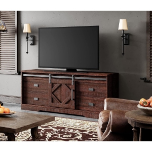 WAMPAT Modern Farmhouse TV Stand for up to 65" TVs Wood Entertainment Center with Drawers and Adjustable Shelf for Living Room, Rustic Brown