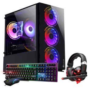 HAJAAN Prebuilt Gaming PC - Intel i7 Processor upto 4.0GHz, 16GB DDR4 RAM, 1TB SSD, NVIDIA GeForce RTX 3050 GDDR6 8GB, RGB Keyboard Mouse Headset, AC WiFi, Windows 10 Pro