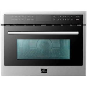 Forno Compact Oven 24 inch 1.6 cu.ft Electric Convention Wall Oven with Built-In Microwave in Stainless Steel