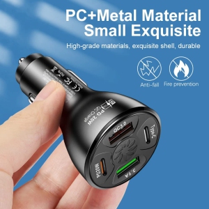 2 Pack of USB Fast Car Charger USB Type C / PD Fast Charger 20W 4 Port Multi-Functional Charger Power Adapter Compatible with iPad iPhone and Android Cell Phone and Tablet