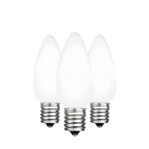 Novelty Lights 25 Pack C9 Ceramic Style LED Christmas Lights, Opaque Replacement Bulbs with E17 Base, Shatterproof Plastic, 3 Ultra-Bright SMDs Per Bulb, Energy Efficient 0.5W